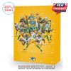 Close-up of Green Bay Packers Advent calendar with player images and team logo.