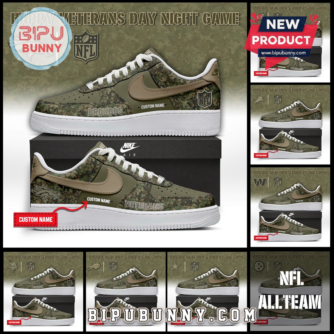 NFL × Happy Veteran Day Air Force 1 Sneakers NFL × Happy Veteran Day Air Force 1 Sneakers