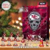 Kansas City Chiefs advent calendar with mini figures and festive background.