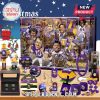 Minnesota Vikings advent calendar with night sky and full collectible gift set displayed.