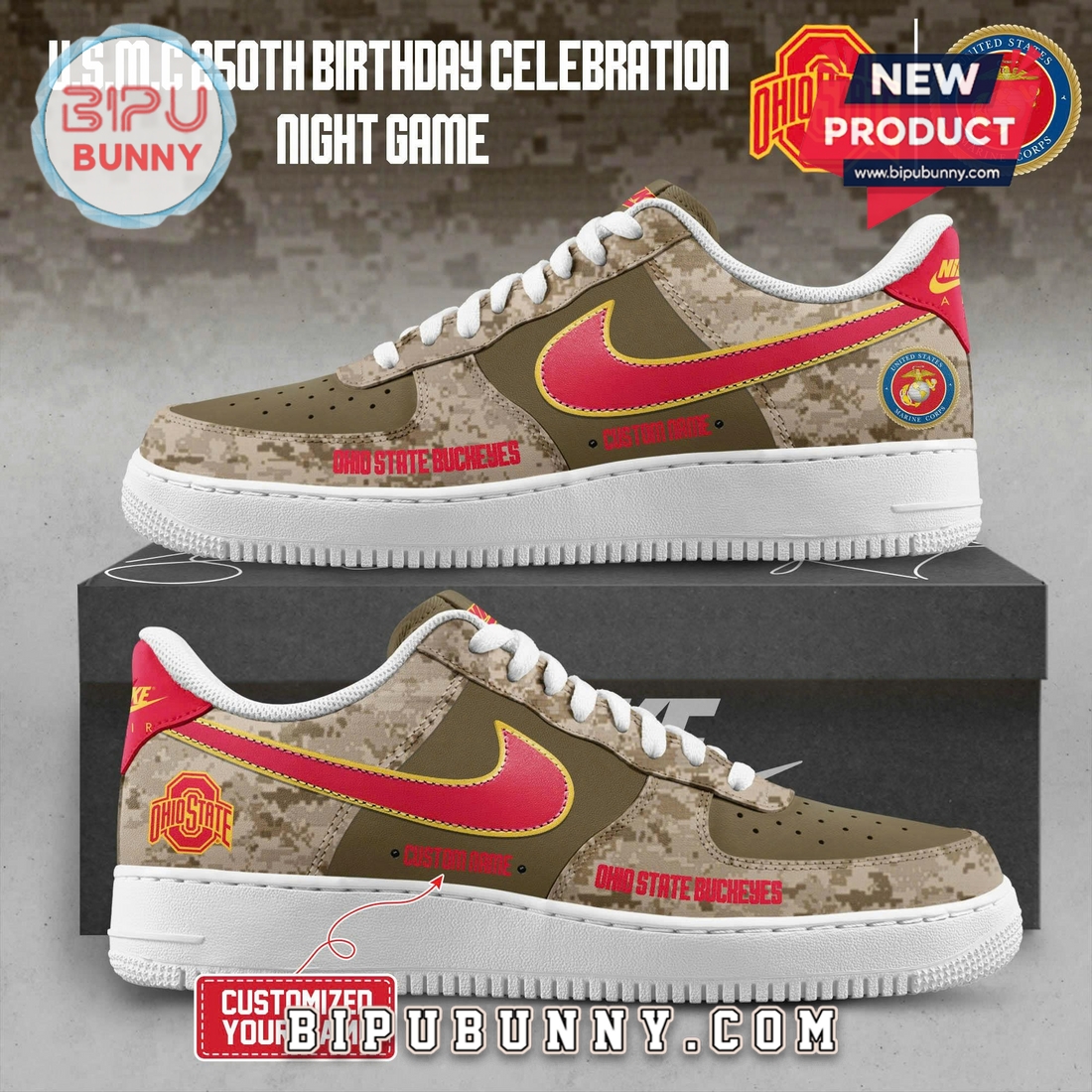 NFL × U.S.M.C 250th Anniversary Air Force 1 Sneakers NFL × U.S.M.C 250th Anniversary Air Force 1 Sneakers