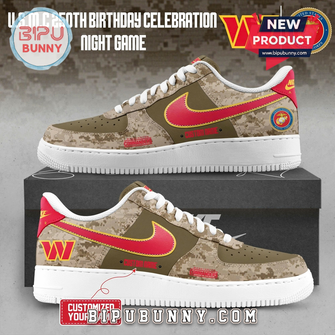 NFL × U.S.M.C 250th Anniversary Air Force 1 Sneakers NFL × U.S.M.C 250th Anniversary Air Force 1 Sneakers