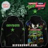 A Teenage Mutant Ninja Turtles hoodie with a Cowboys team logo on the front and dynamic Turtles artwork on the back.