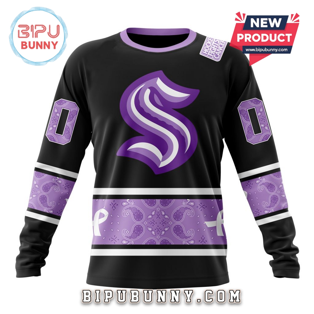 NHL Seattle Kraken Hockey Fight Cancer Hoodie NHL Seattle Kraken Hockey Fight Cancer Hoodie