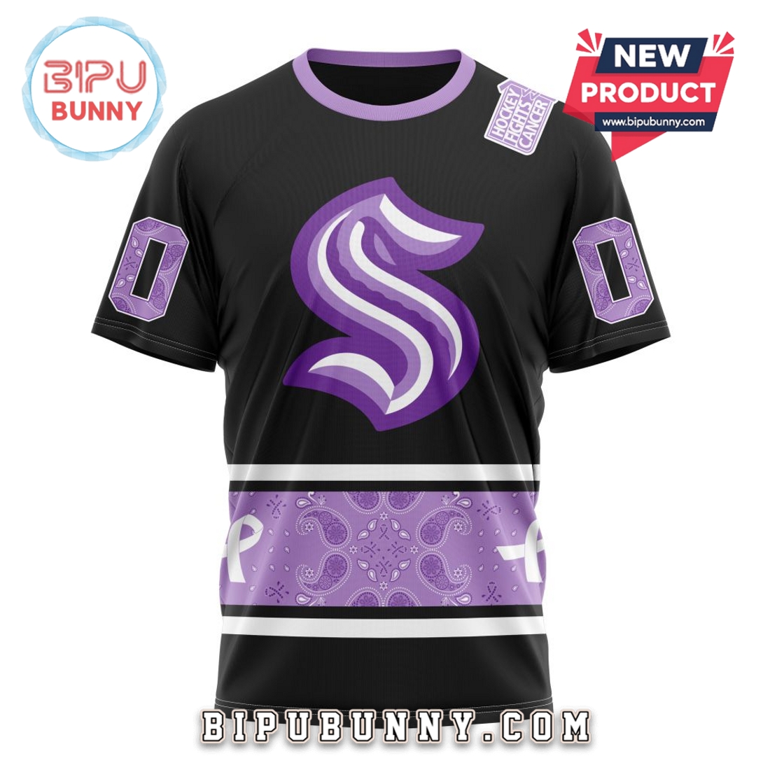 NHL Seattle Kraken Hockey Fight Cancer Hoodie NHL Seattle Kraken Hockey Fight Cancer Hoodie