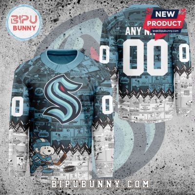 NHL Seattle Kraken Peanuts 75th Anniversary Hockey Jersey