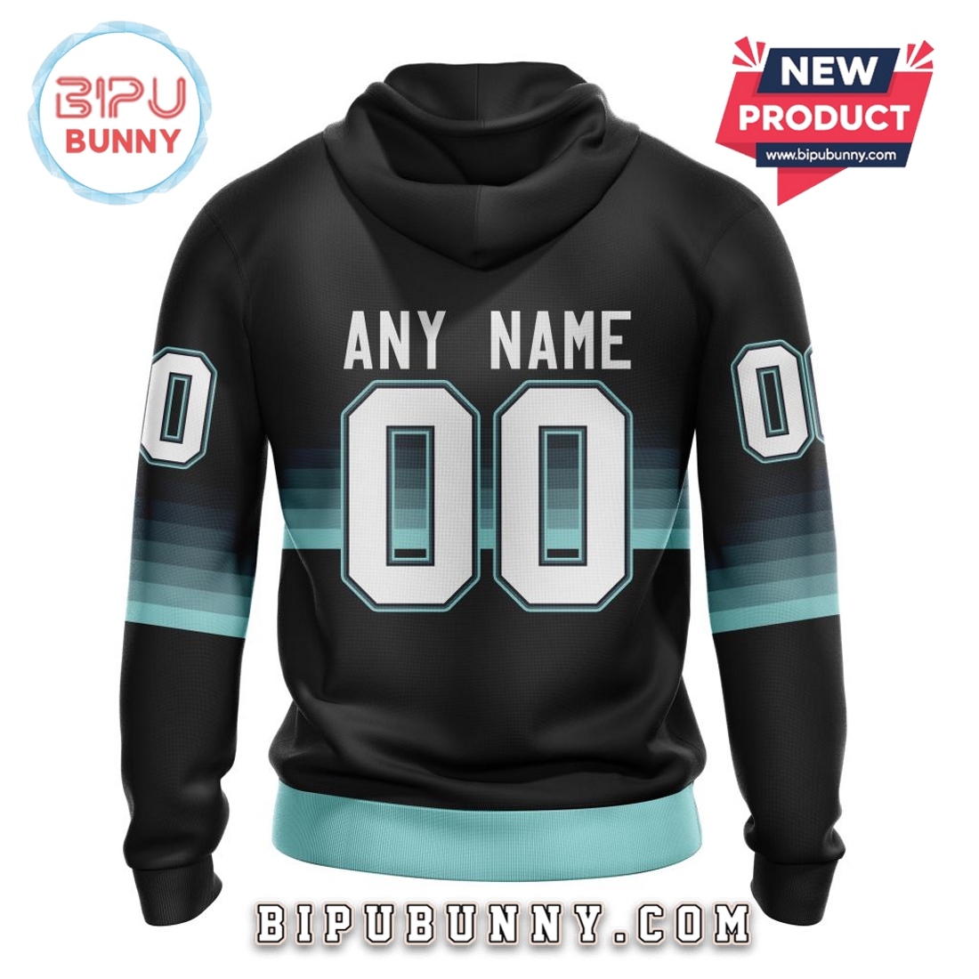 NHL Seattle Kraken Special Black And Gradient Hoodie NHL Seattle Kraken Special Black And Gradient Hoodie