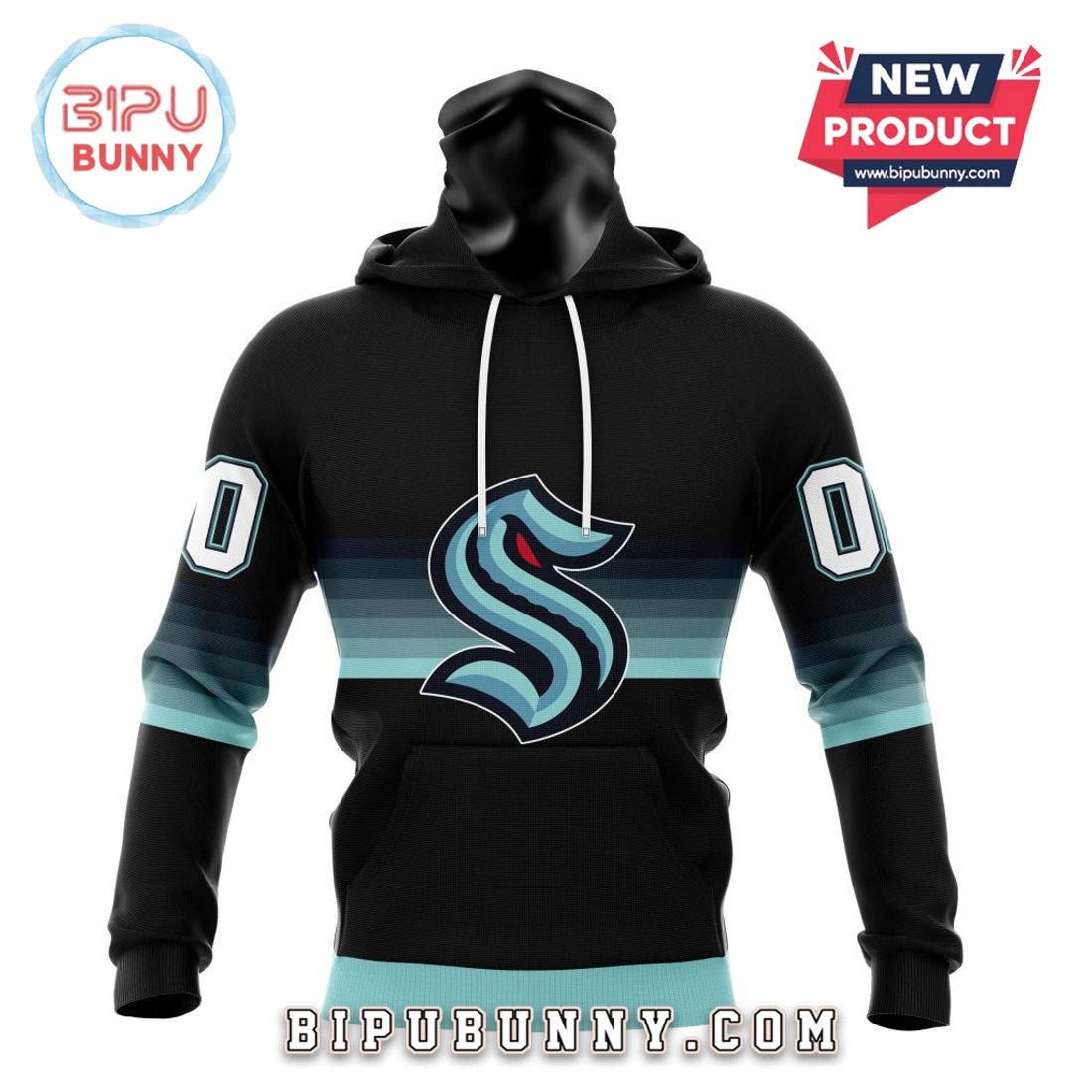 NHL Seattle Kraken Special Black And Gradient Hoodie NHL Seattle Kraken Special Black And Gradient Hoodie