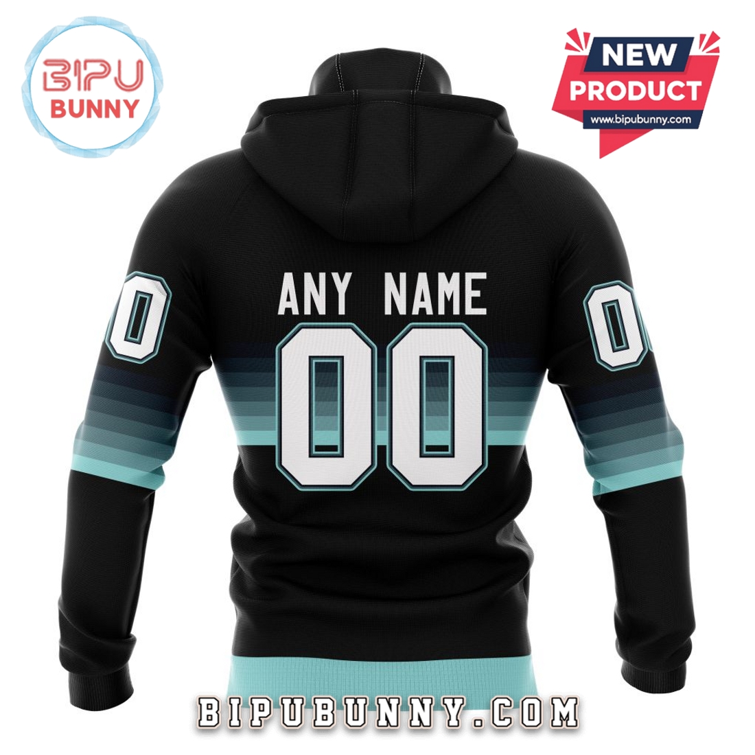 NHL Seattle Kraken Special Black And Gradient Hoodie NHL Seattle Kraken Special Black And Gradient Hoodie