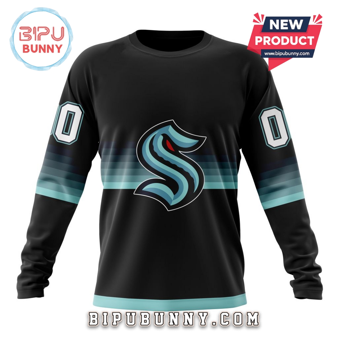 NHL Seattle Kraken Special Black And Gradient Hoodie NHL Seattle Kraken Special Black And Gradient Hoodie