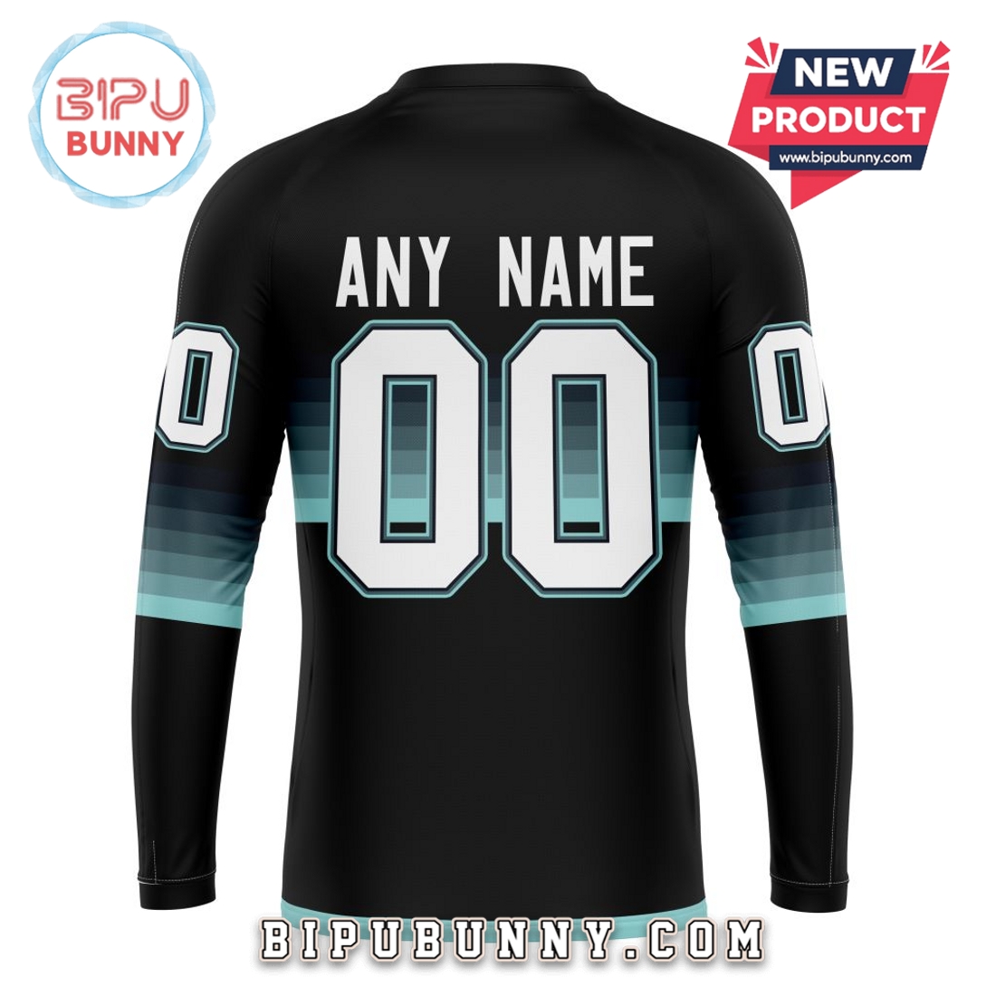 NHL Seattle Kraken Special Black And Gradient Hoodie NHL Seattle Kraken Special Black And Gradient Hoodie