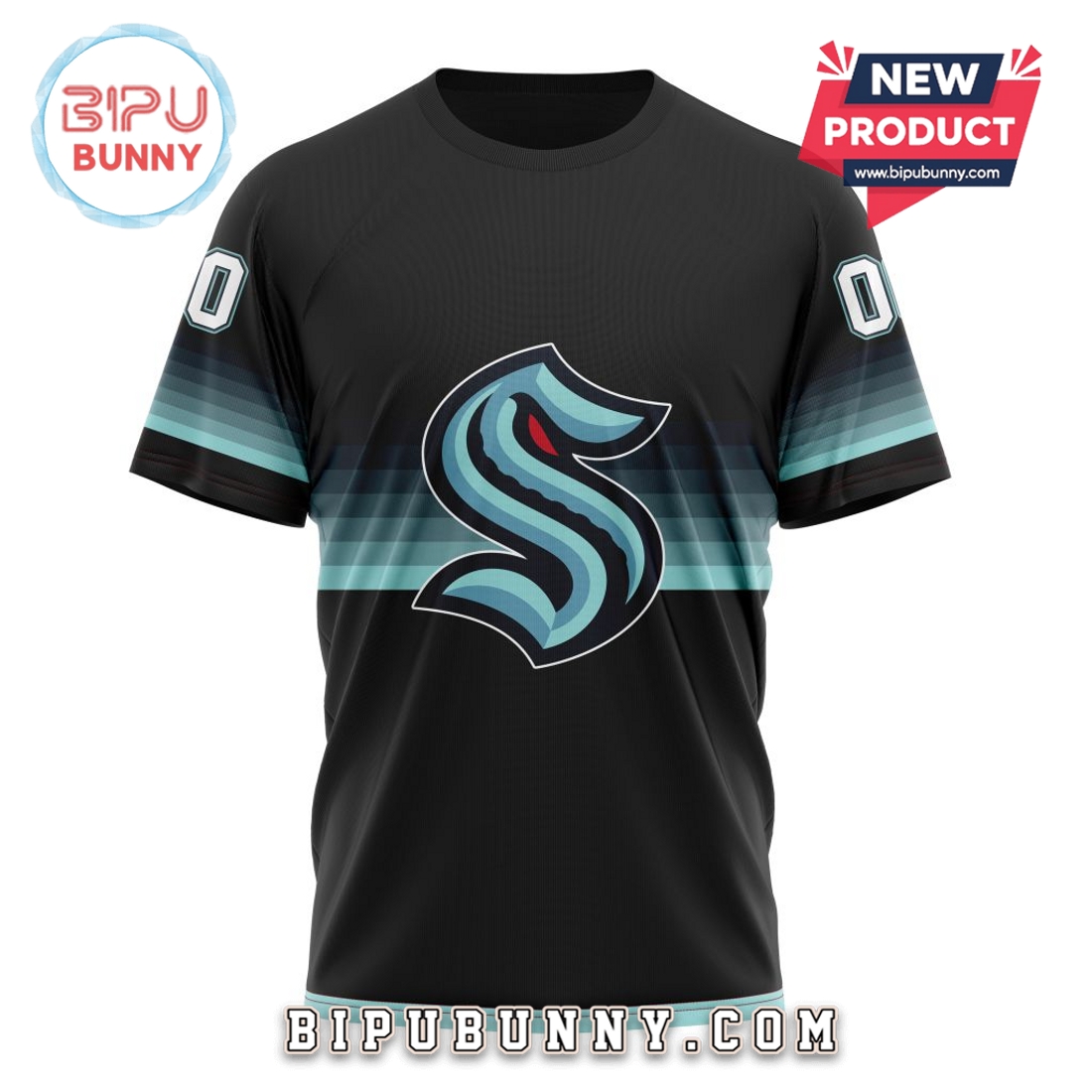 NHL Seattle Kraken Special Black And Gradient Hoodie NHL Seattle Kraken Special Black And Gradient Hoodie