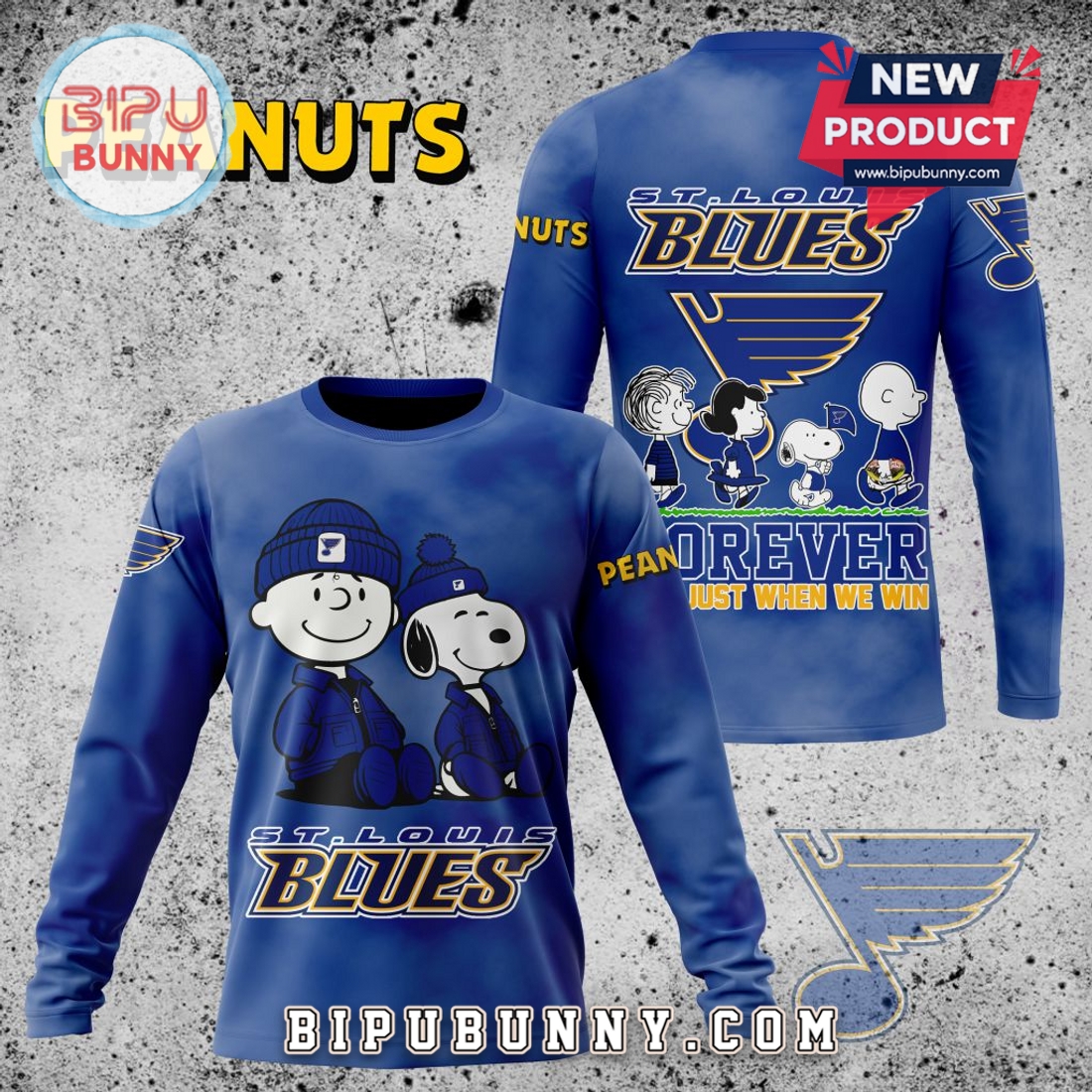 NHL St. Louis Blues Peanuts 75th Anniversary Hoodie NHL St. Louis Blues Peanuts 75th Anniversary Hoodie