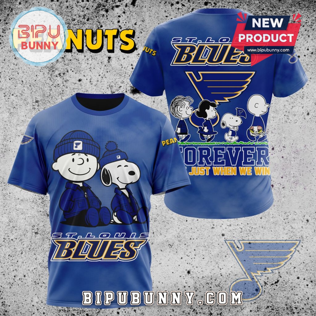 NHL St. Louis Blues Peanuts 75th Anniversary Hoodie NHL St. Louis Blues Peanuts 75th Anniversary Hoodie