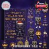 Close-up of Northwestern Advent Calendar miniatures including mascot, students, and themed ornaments!