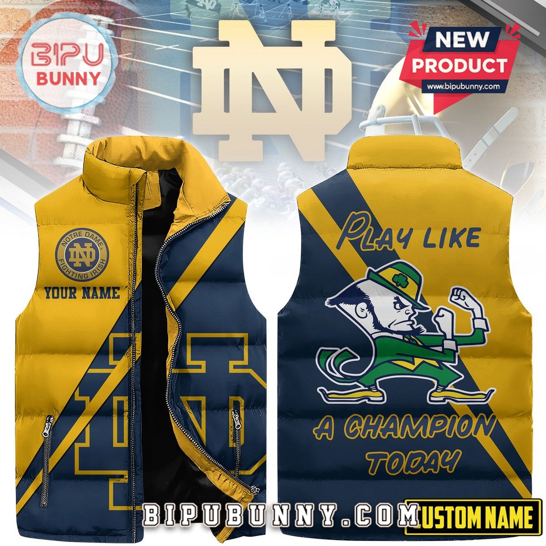 Notre Dame Fighting Irish Custom Puffer Jacket 2025 Notre Dame Fighting Irish Custom Puffer Jacket 2025