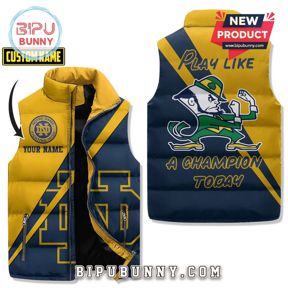 Notre Dame Fighting Irish Custom Puffer Jacket 2025 Notre Dame Fighting Irish Custom Puffer Jacket 2025