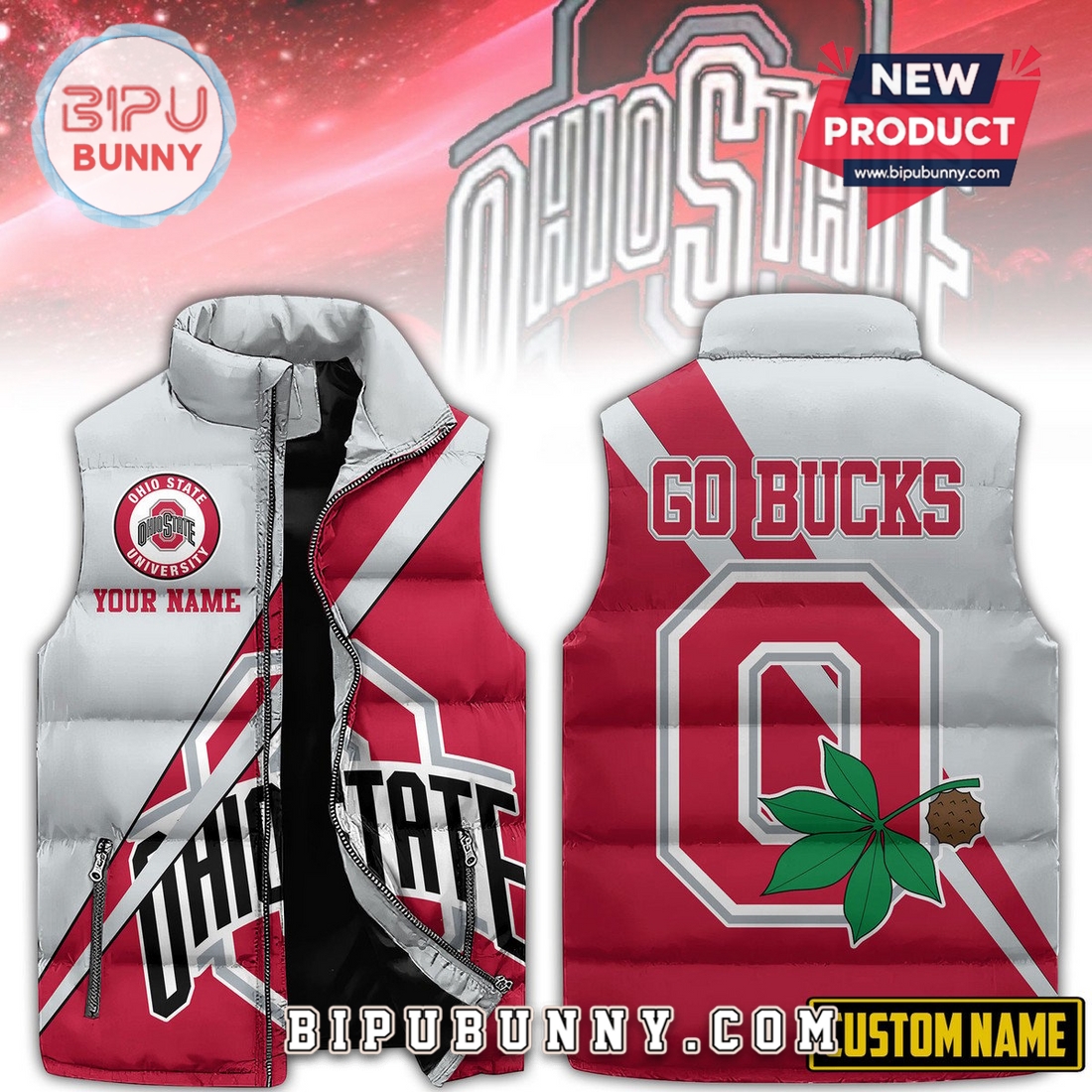 Ohio State Buckeyes Custom Puffer Jacket 2025 Ohio State Buckeyes Custom Puffer Jacket 2025