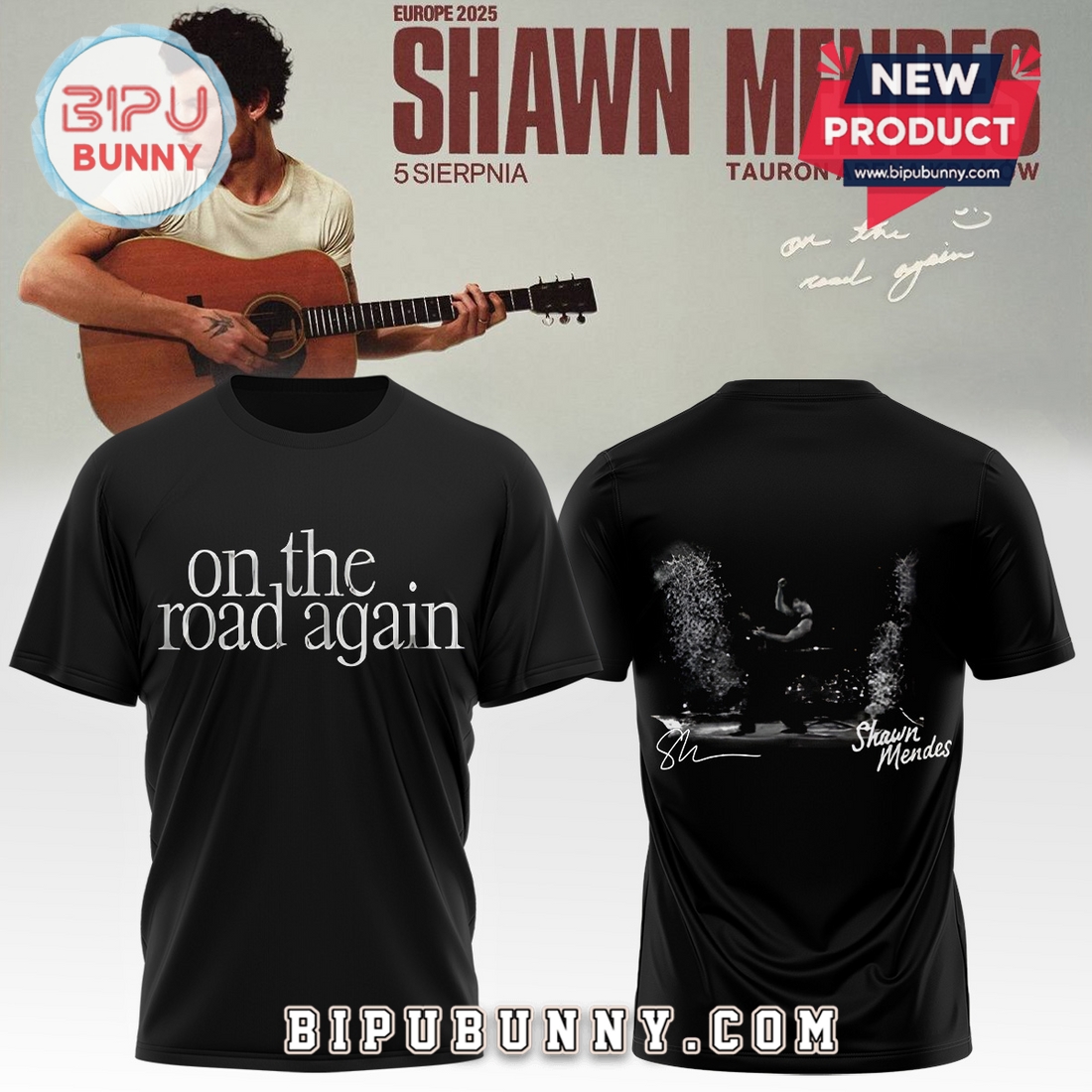On The Road Again x Shawn Mendes Black Hoodie On The Road Again x Shawn Mendes Black Hoodie