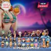 Collection of One Piece Advent Calendar 2025 figurines displayed in front of the box.