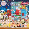 Colorful Peanuts Advent Calendar with mini Snoopy and Charlie Brown figurines on a festive background!