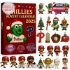 Phillies Advent Calendar 2025 in winter holiday setting with figures and decorated trees