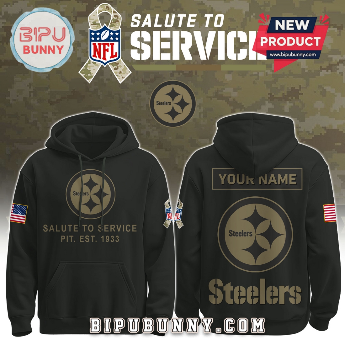Pittsburgh Steelers Nike 2025 Salute to Service Pullover Hoodie Pittsburgh Steelers Nike 2025 Salute to Service Pullover Hoodie