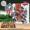 NFL-themed advent calendar with collectible football figures behind each door, featuring vibrant artwork and the NFL logo.