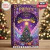 Close-up of the Prince Advent Calendar 2025 box, featuring a purple holiday tree design and musical symbols.