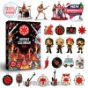 Rock band-themed figurines, ornaments, keychains, and mini collectibles from the 2025 advent calendar!