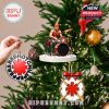 Christmas tree with music-themed ornaments and drummer figure display!