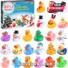 Christmas Advent Calendar box with 24 rubber ducks in festive and colorful designs.
