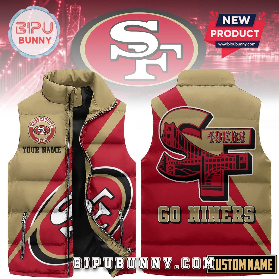San Francisco 49ers Custom Puffer Jacket 2025 San Francisco 49ers Custom Puffer Jacket 2025