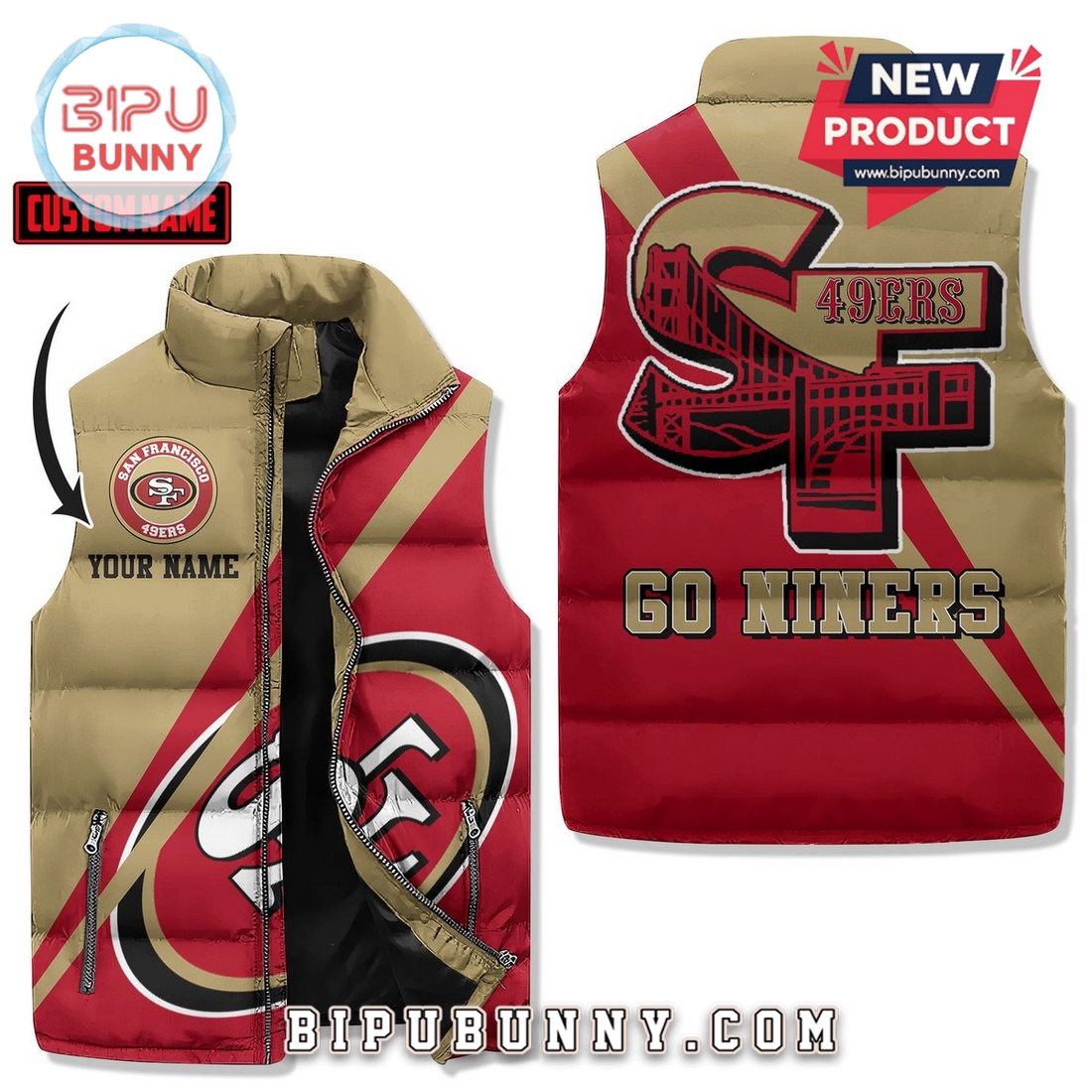 San Francisco 49ers Custom Puffer Jacket 2025 San Francisco 49ers Custom Puffer Jacket 2025