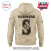 Back view of beige Pho Kit Mariners hoodie with compass logo!