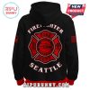 Front and back of a black and red Seattle Seahawks firefighter hoodie!