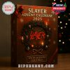 Slayer Advent Calendar 2025 box with a skull wreath and South of Heaven Christmas title against a dark background!