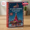St. Louis Cardinals 2025 Advent Calendar box on wooden table with festive design and 125th anniversary badge.