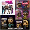 Funko Pop figures of Steel Panther band members including Joe Lester, Satchel, Lexxi Foxx, and Stix Zadinia.