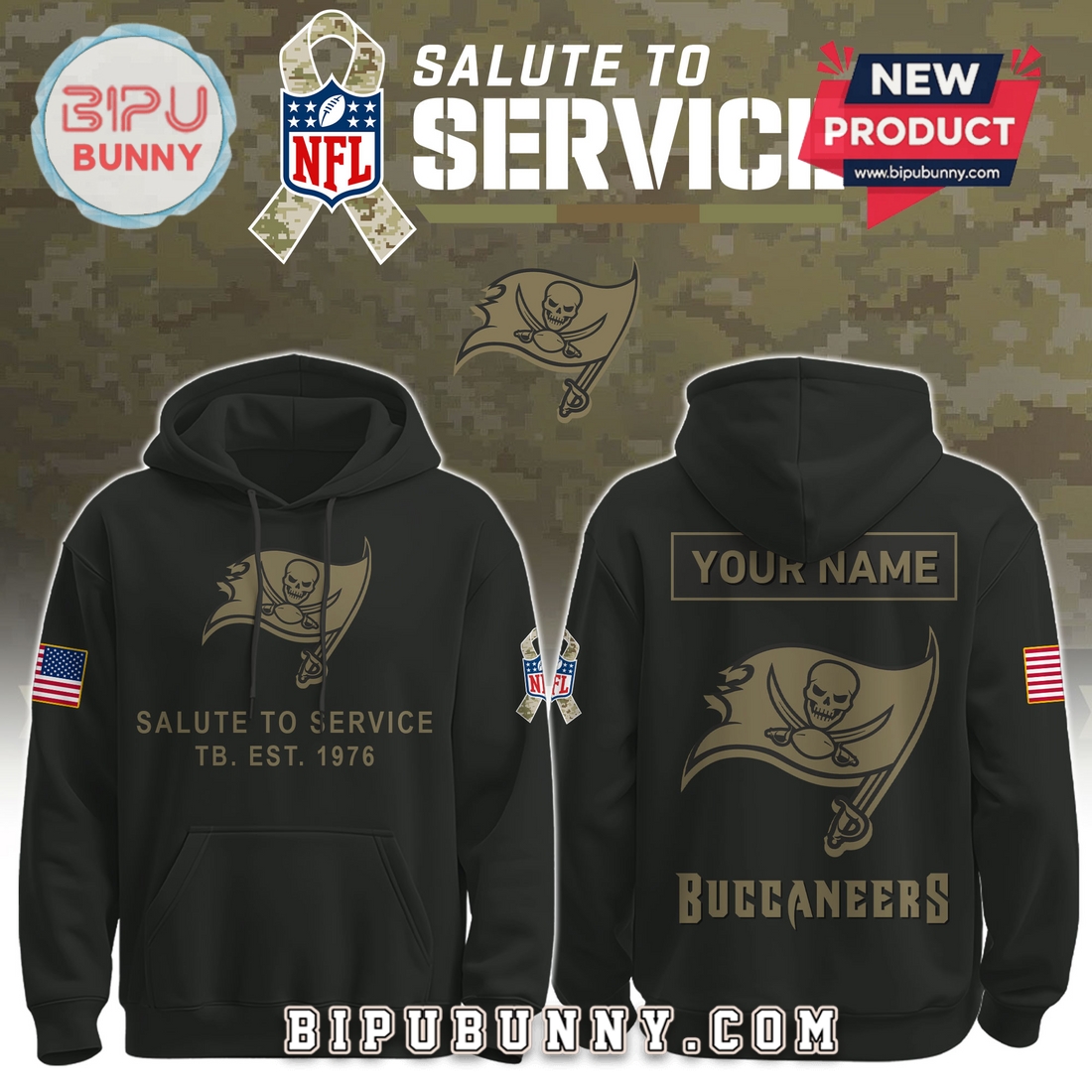 Tampa Bay Buccaneers Nike 2025 Salute to Service Pullover Hoodie Tampa Bay Buccaneers Nike 2025 Salute to Service Pullover Hoodie
