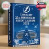 Close-up view of the Tampa Bay Lightning 33rd Anniversary Advent Calendar with collectible figures.