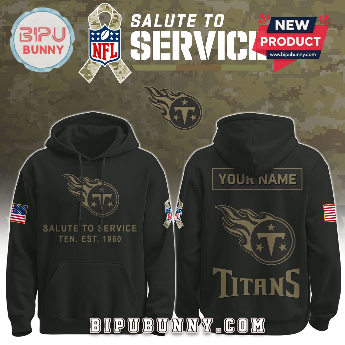 Tennessee Titans Nike 2025 Salute to Service Pullover Hoodie Tennessee Titans Nike 2025 Salute to Service Pullover Hoodie