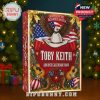 Toby Keith calendar box in festive room near Christmas tree