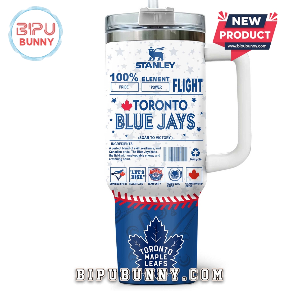 Toronto Blue Jays Custom Stanley Tumbler 40oz Toronto Blue Jays Custom Stanley Tumbler 40oz
