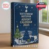 Close-up of Tottenham Hotspur Advent Calendar 2025 box with blue holiday design near a window.