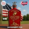 Tall-neck whiskey bottle celebrating the 250th Anniversary of the United States Marine Corps, with intricate design elements.