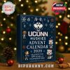 Close-up of UConn Huskies Advent Calendar 2025 with team memorabilia and figurines of players.