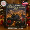 Box of Military Forces Advent Calendar 2025 featuring Santa, tank, and jets.