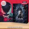Venom movie advent calendar next to stylized comic book art with dark symbiote designs!