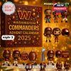 Washington Commanders 2025 Advent Calendar Style 2 with the box and a selection of 12 collectible ornaments!